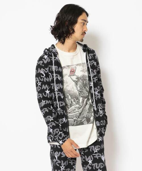 STUD MUFFIN（スタッドマフィン）の「STUD MUFFIN/スタッドマフィン/GRAFGRAM柄ナイロンストレッチ ラッシュパーカー（ラッシュガード・メンズ・ホワイト/ブラック・4/3/2）」の12枚目の写真