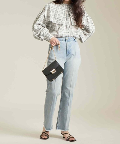 solleim(ソルレム)の「ビックカラーチェックシャツ(シャツ/ブラウス・レディース・ブラック/オフホワイト・M)」の8枚目の写真