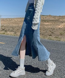 DAY CLOSET | レディース センタースリットデニムマーメイドスカート(デニムスカート)