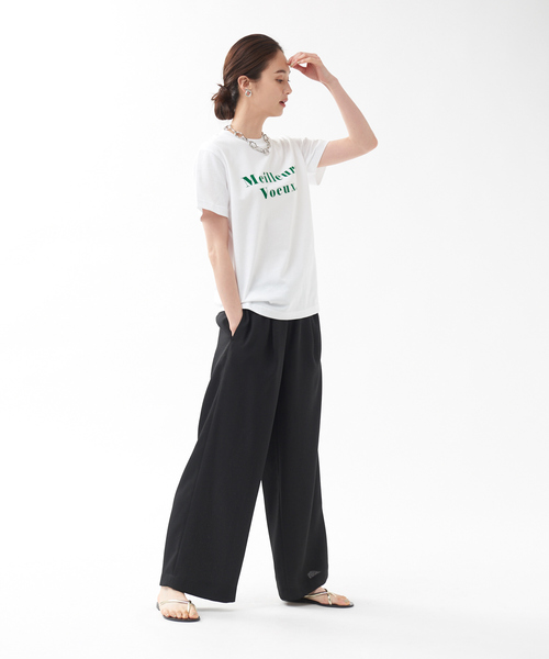 qualite（カリテ）の「MeileursロゴTシャツ（Tシャツ/カットソー・レディース・イエロー/グリーン/ベージュ・フリー）」の4枚目の写真