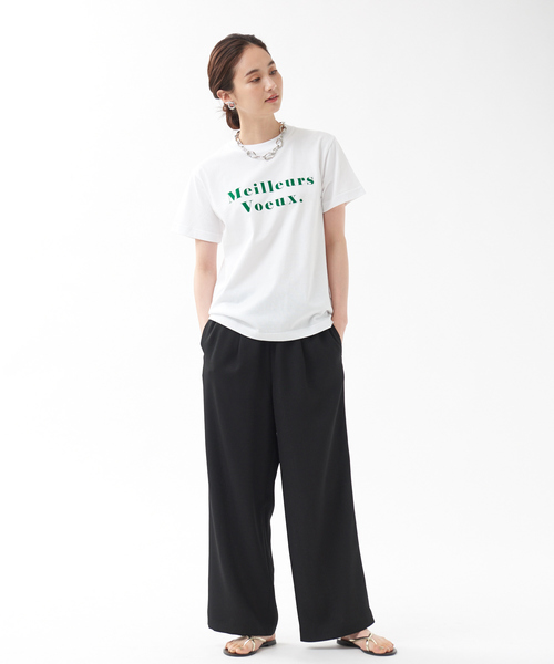 qualite（カリテ）の「MeileursロゴTシャツ（Tシャツ/カットソー・レディース・イエロー/グリーン/ベージュ・フリー）」の5枚目の写真