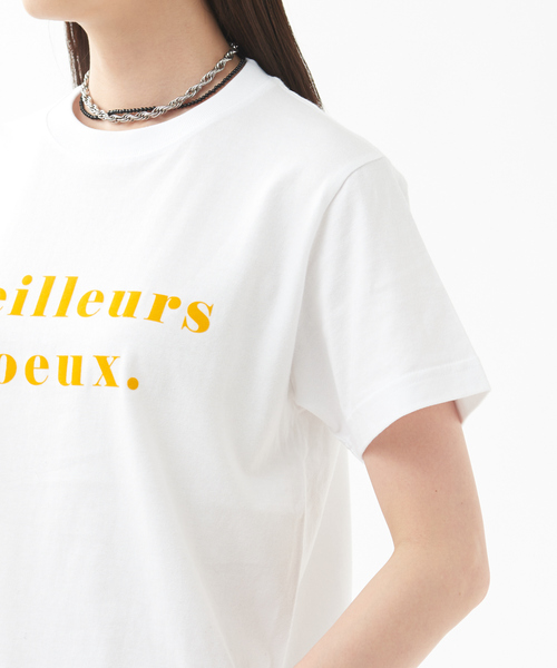 qualite（カリテ）の「MeileursロゴTシャツ（Tシャツ/カットソー・レディース・イエロー/グリーン/ベージュ・フリー）」の22枚目の写真