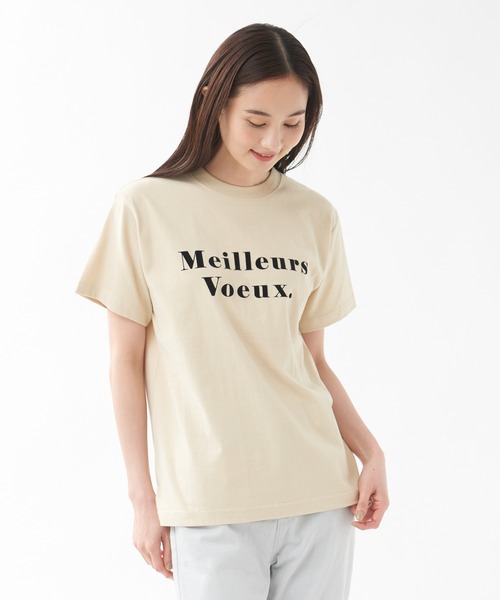 qualite（カリテ）の「MeileursロゴTシャツ（Tシャツ/カットソー・レディース・イエロー/グリーン/ベージュ・フリー）」の2枚目の写真