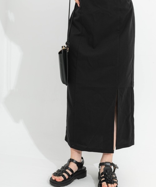 nemne store(ネンネストア)の「スリット入りリボンキャミワンピース(ワンピース・レディース・ブラック/アイボリー・フリー)」の14枚目の写真