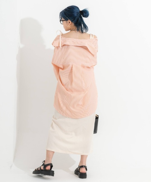 nemne store(ネンネストア)の「スリット入りリボンキャミワンピース(ワンピース・レディース・ブラック/アイボリー・フリー)」の5枚目の写真