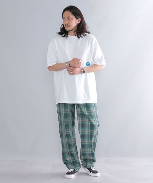 SHIPS（シップス）の「*SHIPS: ROOTS チェック柄 ワイド イージー パンツ（その他パンツ・メンズ・ベージュ/グリーン/ネイビー・MEDIUM/LARGE/X-LARGE）」の5枚目の写真