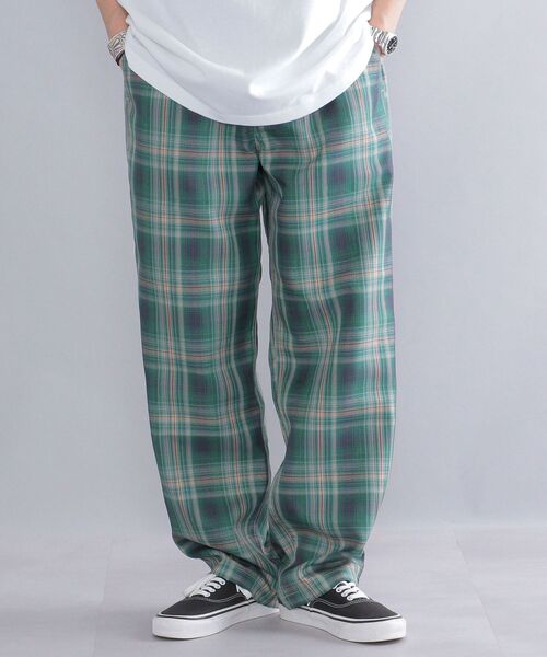 SHIPS（シップス）の「*SHIPS: ROOTS チェック柄 ワイド イージー パンツ（その他パンツ・メンズ・ベージュ/グリーン/ネイビー・MEDIUM/LARGE/X-LARGE）」の8枚目の写真