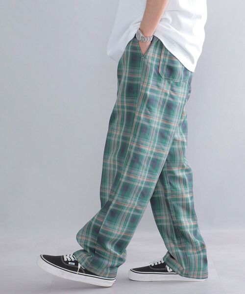SHIPS（シップス）の「*SHIPS: ROOTS チェック柄 ワイド イージー パンツ（その他パンツ・メンズ・ベージュ/グリーン/ネイビー・MEDIUM/LARGE/X-LARGE）」の9枚目の写真