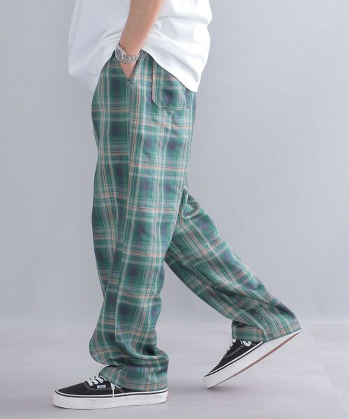 SHIPS（シップス）の「*SHIPS: ROOTS チェック柄 ワイド イージー パンツ（その他パンツ・メンズ・ベージュ/グリーン/ネイビー・MEDIUM/LARGE/X-LARGE）」の10枚目の写真