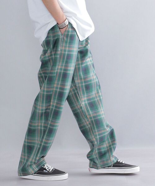 SHIPS（シップス）の「*SHIPS: ROOTS チェック柄 ワイド イージー パンツ（その他パンツ・メンズ・ベージュ/グリーン/ネイビー・MEDIUM/LARGE/X-LARGE）」の12枚目の写真