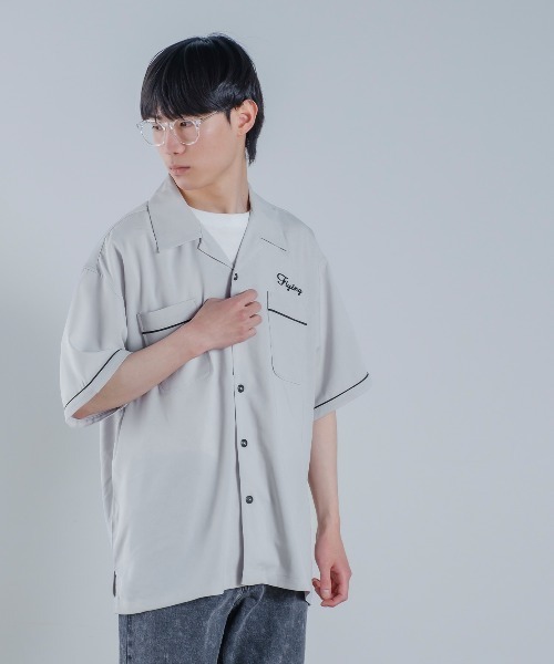 improves（インプローブス）の「バック刺しゅう 半袖 オープンカラー ボウリングシャツ（シャツ/ブラウス・メンズ・ブラック/グリーン/グレー/サックスブルー・LARGE/MEDIUM/X-LARGE）」の11枚目の写真