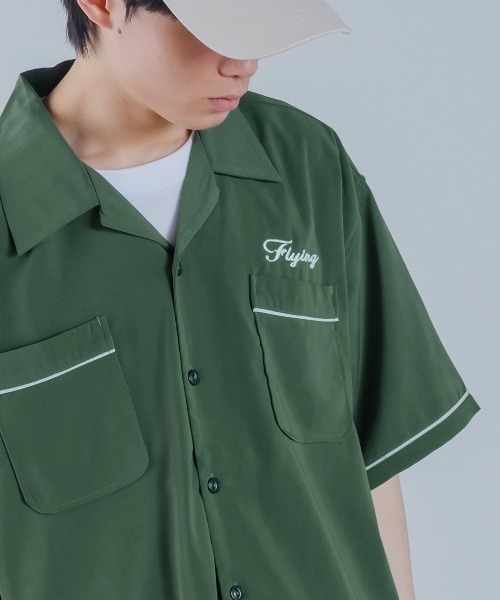 improves（インプローブス）の「バック刺しゅう 半袖 オープンカラー