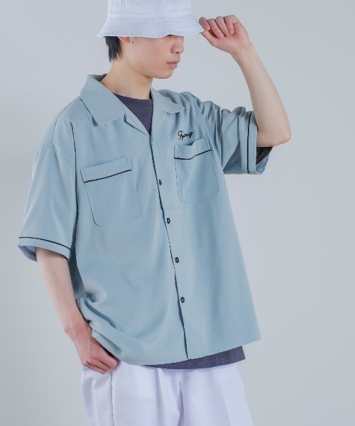 improves（インプローブス）の「バック刺しゅう 半袖 オープンカラー ボウリングシャツ（シャツ/ブラウス・メンズ・ブラック/グリーン/グレー/サックスブルー・LARGE/MEDIUM/X-LARGE）」の18枚目の写真