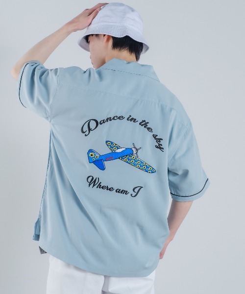 improves（インプローブス）の「バック刺しゅう 半袖 オープンカラー ボウリングシャツ（シャツ/ブラウス・メンズ・ブラック/グリーン/グレー/サックスブルー・LARGE/MEDIUM/X-LARGE）」の21枚目の写真