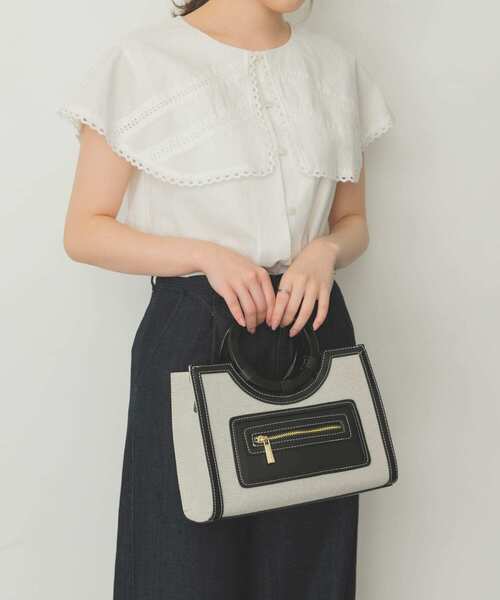 RODE SKO（ロデスコ）の「キャンバスコンビトートバッグ（トートバッグ・レディース・ブラック/ブラウン・ONE）」の21枚目の写真