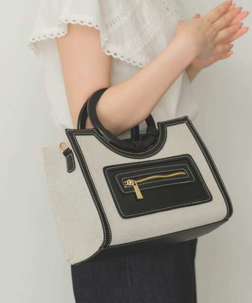 RODE SKO（ロデスコ）の「キャンバスコンビトートバッグ（トートバッグ・レディース・ブラック/ブラウン・ONE）」の12枚目の写真