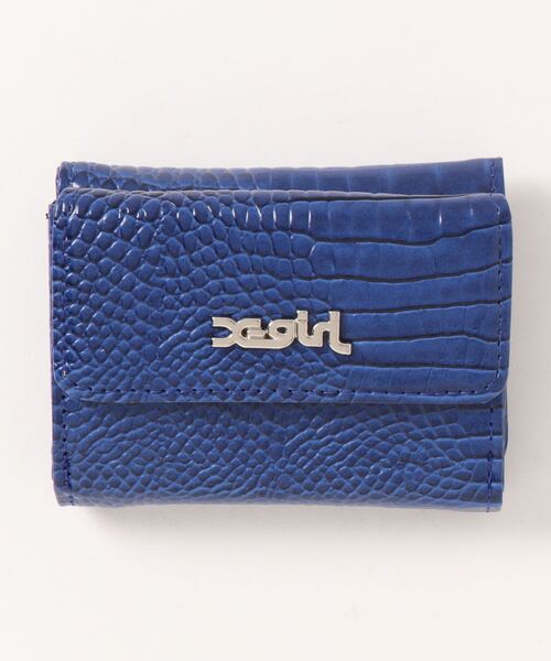 X-girl(エックスガール)の「【X-girl /エックスガール】 FAUX CROC MINI WALLET(財布・レディース・ブラック/ネイビー/ピンク・FREE)」の3枚目の写真