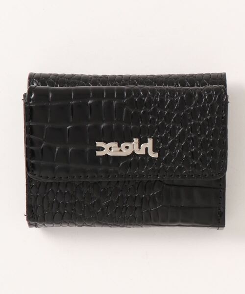 X-girl(エックスガール)の「【X-girl /エックスガール】 FAUX CROC MINI WALLET(財布・レディース・ブラック/ネイビー/ピンク・FREE)」の2枚目の写真
