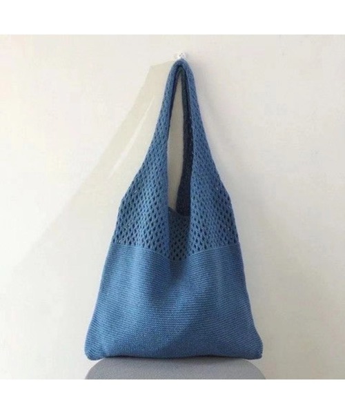 SpRay(スプレイ)の「ニットマルシェバッグ(トートバッグ・レディース・ホワイト/ブラック/ベージュ/ブラウン/グレー/イエロー/ブルー/ライトグリーン/モカ・FREE)」の18枚目の写真