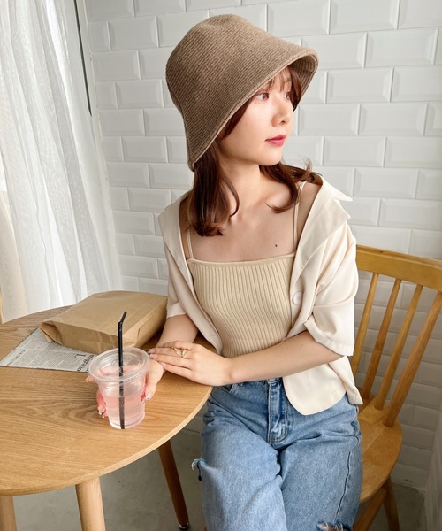 CLEA（クレア）の「コットンバケットハット（ハット・レディース・キャメル/ブラック/ブラウン/ナチュラル・FREE）」の18枚目の写真