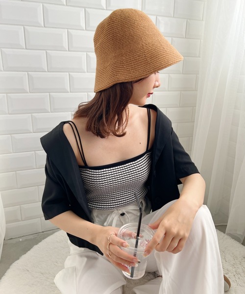 CLEA（クレア）の「コットンバケットハット（ハット・レディース・キャメル/ブラック/ブラウン/ナチュラル・FREE）」の11枚目の写真