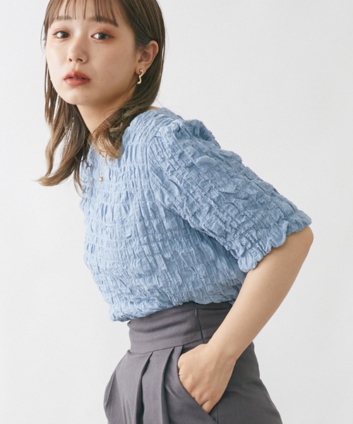 mebole(メボレ)の「パステルワッシャートップス(Tシャツ/カットソー・レディース・ホワイト/ピンク/ブルー/グリーン/アイボリー・FREE)」の5枚目の写真