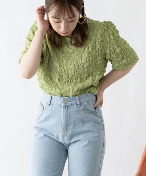 mebole(メボレ)の「パステルワッシャートップス(Tシャツ/カットソー・レディース・ホワイト/ピンク/ブルー/グリーン/アイボリー・FREE)」の10枚目の写真