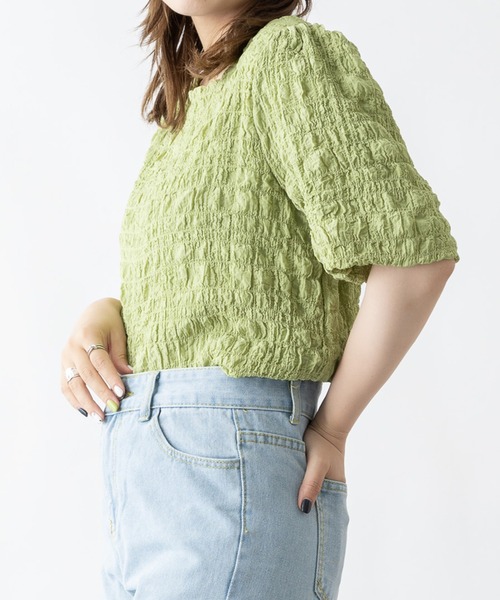 mebole(メボレ)の「パステルワッシャートップス(Tシャツ/カットソー・レディース・ホワイト/ピンク/ブルー/グリーン/アイボリー・FREE)」の9枚目の写真