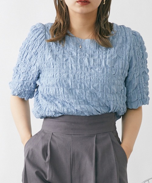 mebole(メボレ)の「パステルワッシャートップス(Tシャツ/カットソー・レディース・ホワイト/ピンク/ブルー/グリーン/アイボリー・FREE)」の15枚目の写真