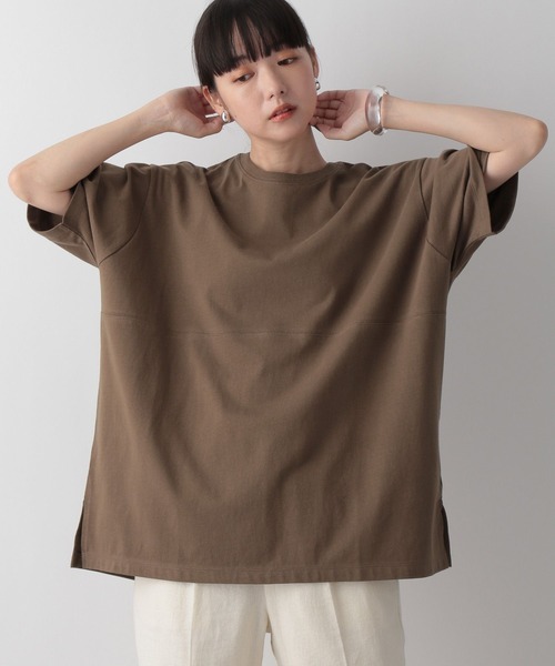 LOWRYS FARM（ローリーズファーム）の「キリカエユルＴシャツ　352427（Tシャツ/カットソー・レディース・オフホワイト/チャコールグレー/ブラウン/アイボリー・FREE）」の7枚目の写真