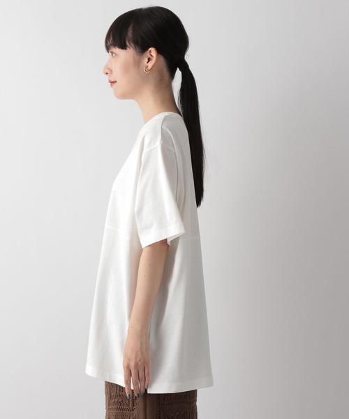 LOWRYS FARM（ローリーズファーム）の「キリカエユルＴシャツ　352427（Tシャツ/カットソー・レディース・オフホワイト/チャコールグレー/ブラウン/アイボリー・FREE）」の6枚目の写真