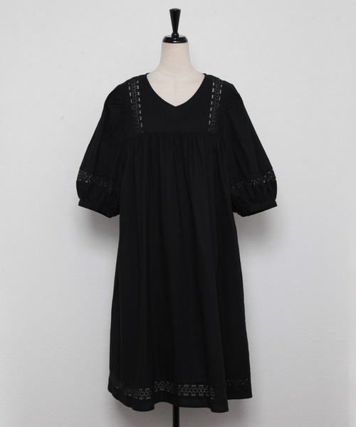 Bonjour Sagan（ボンジュールサガン）の「レースワンピースチュニック（チュニック・レディース・ホワイト/ブラック・FREE）」の17枚目の写真