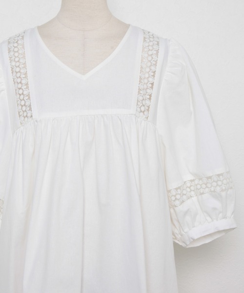 Bonjour Sagan（ボンジュールサガン）の「レースワンピースチュニック（チュニック・レディース・ホワイト/ブラック・FREE）」の11枚目の写真