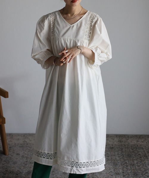 Bonjour Sagan（ボンジュールサガン）の「レースワンピースチュニック（チュニック・レディース・ホワイト/ブラック・FREE）」の6枚目の写真