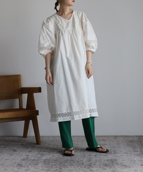 Bonjour Sagan（ボンジュールサガン）の「レースワンピースチュニック（チュニック・レディース・ホワイト/ブラック・FREE）」の12枚目の写真