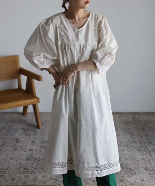 Bonjour Sagan（ボンジュールサガン）の「レースワンピースチュニック（チュニック・レディース・ホワイト/ブラック・FREE）」の21枚目の写真