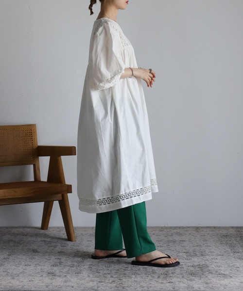 Bonjour Sagan（ボンジュールサガン）の「レースワンピースチュニック（チュニック・レディース・ホワイト/ブラック・FREE）」の15枚目の写真