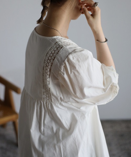 Bonjour Sagan（ボンジュールサガン）の「レースワンピースチュニック（チュニック・レディース・ホワイト/ブラック・FREE）」の7枚目の写真