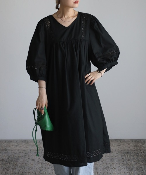 Bonjour Sagan（ボンジュールサガン）の「レースワンピースチュニック（チュニック・レディース・ホワイト/ブラック・FREE）」の22枚目の写真
