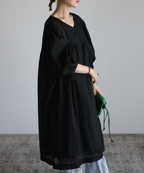 Bonjour Sagan（ボンジュールサガン）の「レースワンピースチュニック（チュニック・レディース・ホワイト/ブラック・FREE）」の19枚目の写真