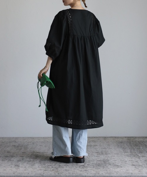 Bonjour Sagan（ボンジュールサガン）の「レースワンピースチュニック（チュニック・レディース・ホワイト/ブラック・FREE）」の10枚目の写真