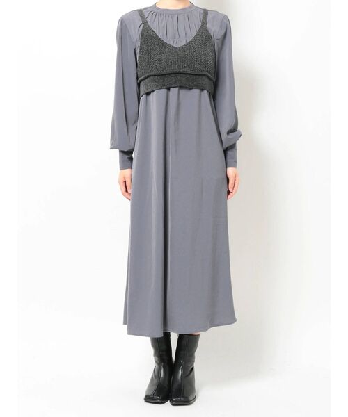MURUA(ムルーア)の「ニットビスチェセットギャザーワンピース【セットアイテム】【2way】(ワンピース・レディース・グレー/ブラック・FREE)」の13枚目の写真