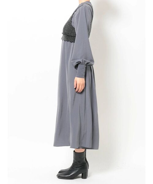 MURUA(ムルーア)の「ニットビスチェセットギャザーワンピース【セットアイテム】【2way】(ワンピース・レディース・グレー/ブラック・FREE)」の14枚目の写真