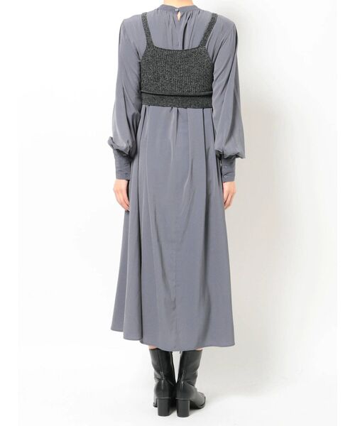 MURUA(ムルーア)の「ニットビスチェセットギャザーワンピース【セットアイテム】【2way】(ワンピース・レディース・グレー/ブラック・FREE)」の15枚目の写真