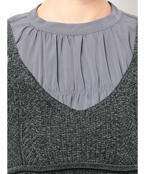MURUA(ムルーア)の「ニットビスチェセットギャザーワンピース【セットアイテム】【2way】(ワンピース・レディース・グレー/ブラック・FREE)」の16枚目の写真