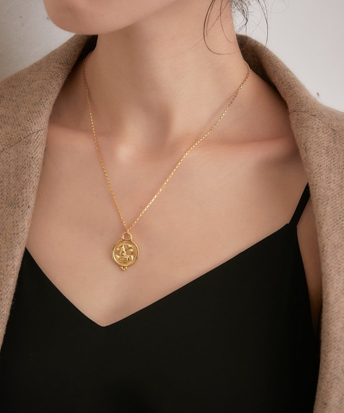 PAPILLONNER(パピヨネ)の「【OT】パリデプレ教会/コインネックレス/PAPILLONNER/パピヨネ(ネックレス・レディース・ゴールド・FREE)」の1枚目の写真