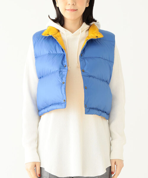 BEAMS BOY（ビームスボーイ）の「BEAMS BOY/ ナイロン リップストップ リバーシブル ダウンベスト（ダウンベスト・レディース・オレンジ/ブルー・FREE）」の16枚目の写真