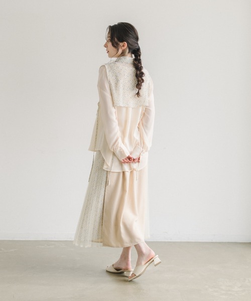 idem(イデム)の「side tulle skirt/サイドチュールプリーツスカート(スカート・レディース・アイボリー/ネイビー・FREE)」の5枚目の写真