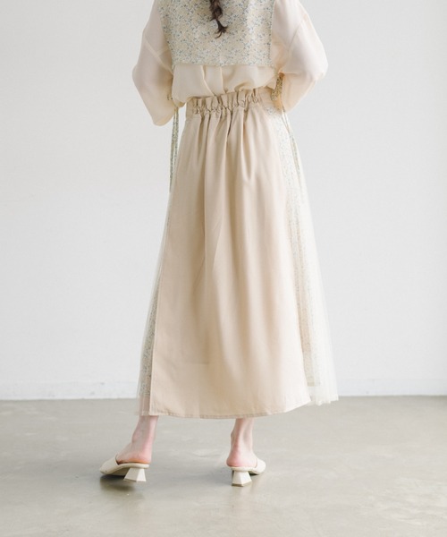 idem(イデム)の「side tulle skirt/サイドチュールプリーツスカート(スカート・レディース・アイボリー/ネイビー・FREE)」の11枚目の写真