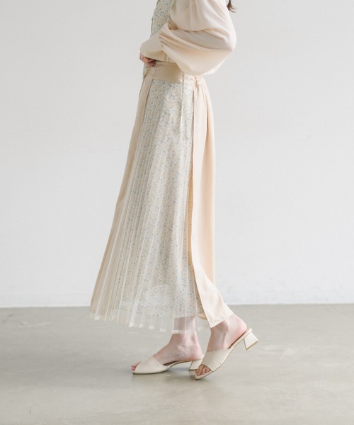 idem(イデム)の「side tulle skirt/サイドチュールプリーツスカート(スカート・レディース・アイボリー/ネイビー・FREE)」の12枚目の写真